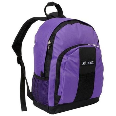EVEREST Everest BP2072-DPL-BK Backpack with Front & Side Pockets - Dark Purple-Black BP2072-DPL/BK